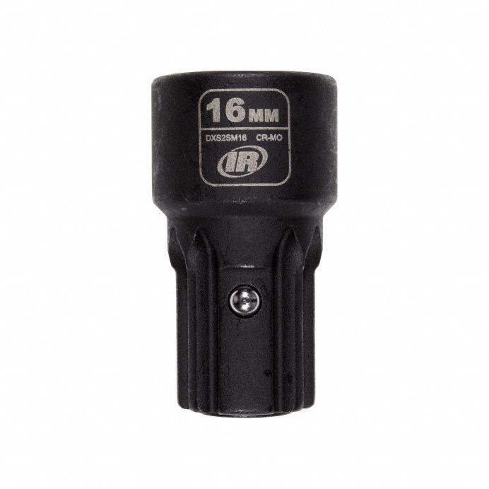 Impact Socket: Metric, 16 mm Socket Size, 6-Point, Std, 1 9/16 in Overall Lg