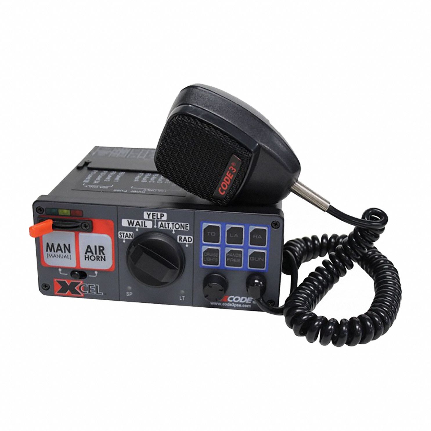 Siren: Emergency Siren, 12V, Air Horn/Hi-Lo/Wail/Yelp