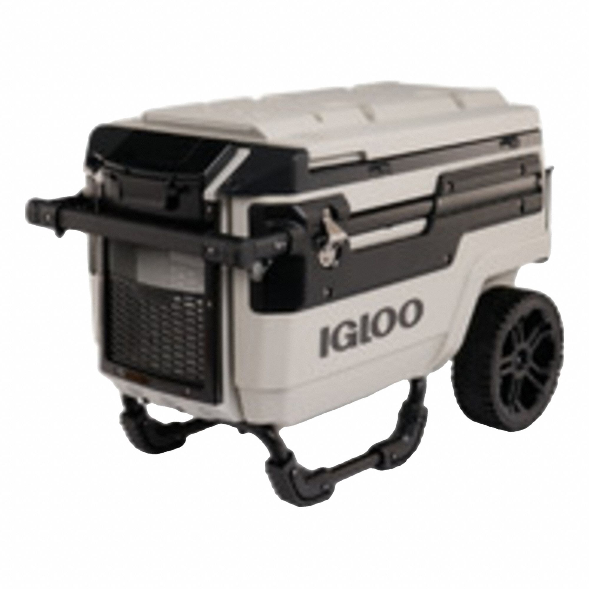 Roller Chest Cooler: White, 112 Cans, 70 qt Cooler Capacity, 4 day Ice Retention