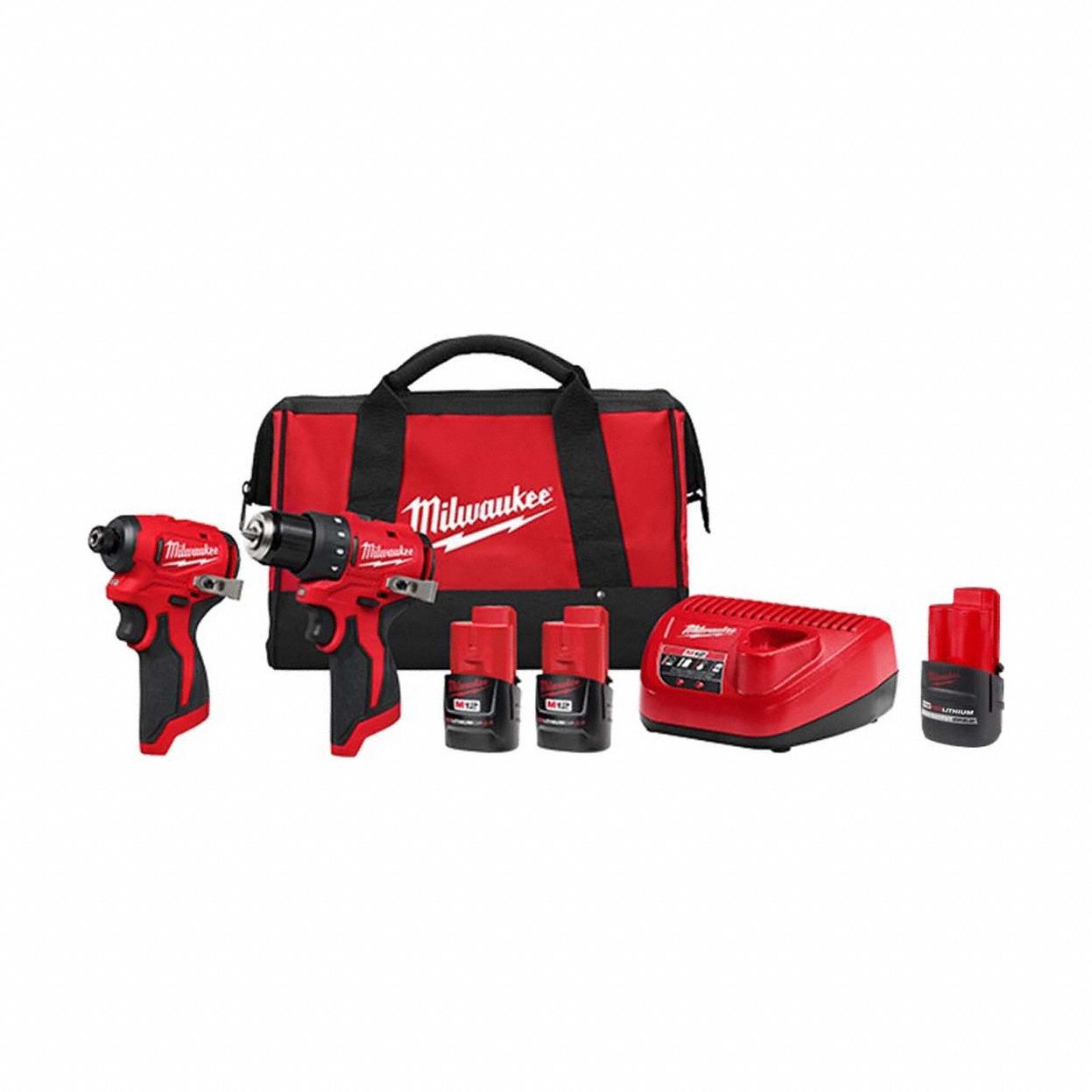 Tool Combination Kit: 2 Tools, Drill/Driver/Impact Driver, 12 V DC Volt, Battery Included