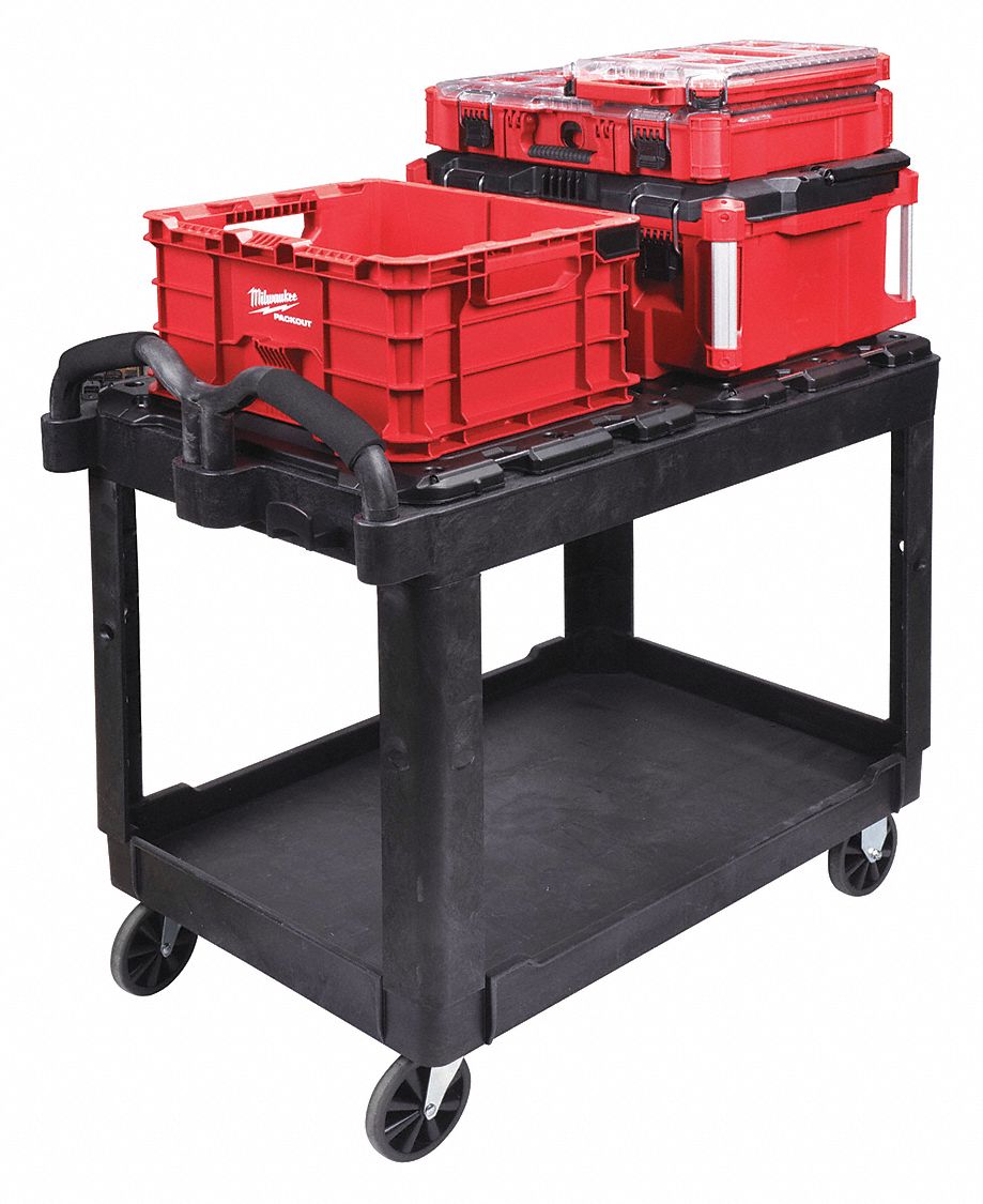 MILWAUKEE, 500 lb Load Capacity, 381/8 inx 243/8 in, Utility Cart
