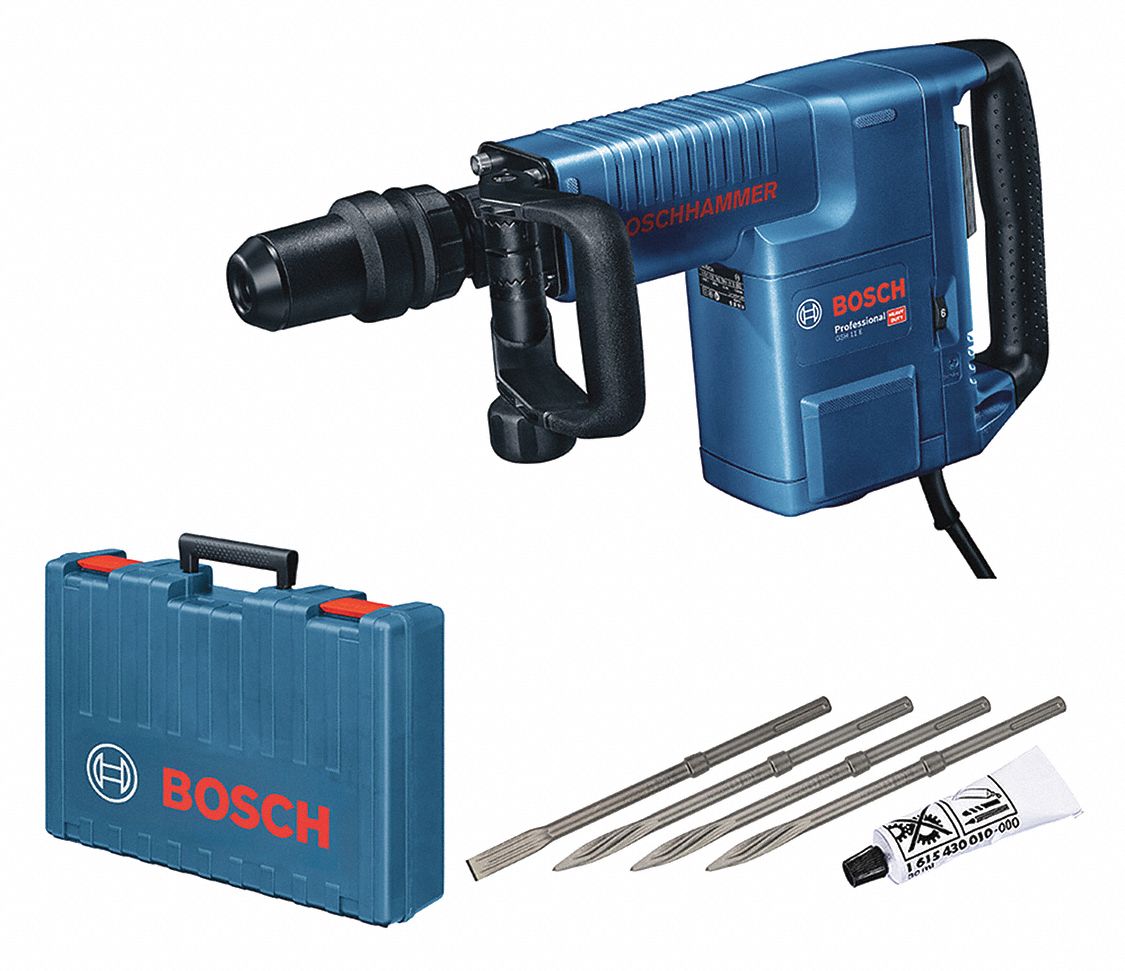 BOSCH Rotomartillo , de Mandril SDS Max , 900 a 1890 Golpes por Minuto , 127VCA Voltaje - Martillos Rotativos Eléctricos - 349AT4 | GSH 11 E + 3 cinceles Grainger México