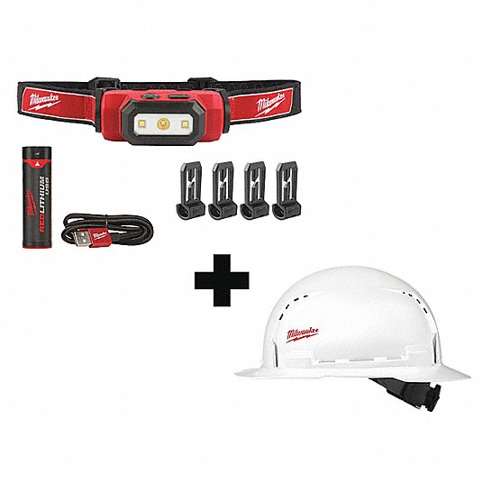 Milwaukee 2111-21 475-Lumen LED Rechargeable Hard Hat Headlamp for sale online 