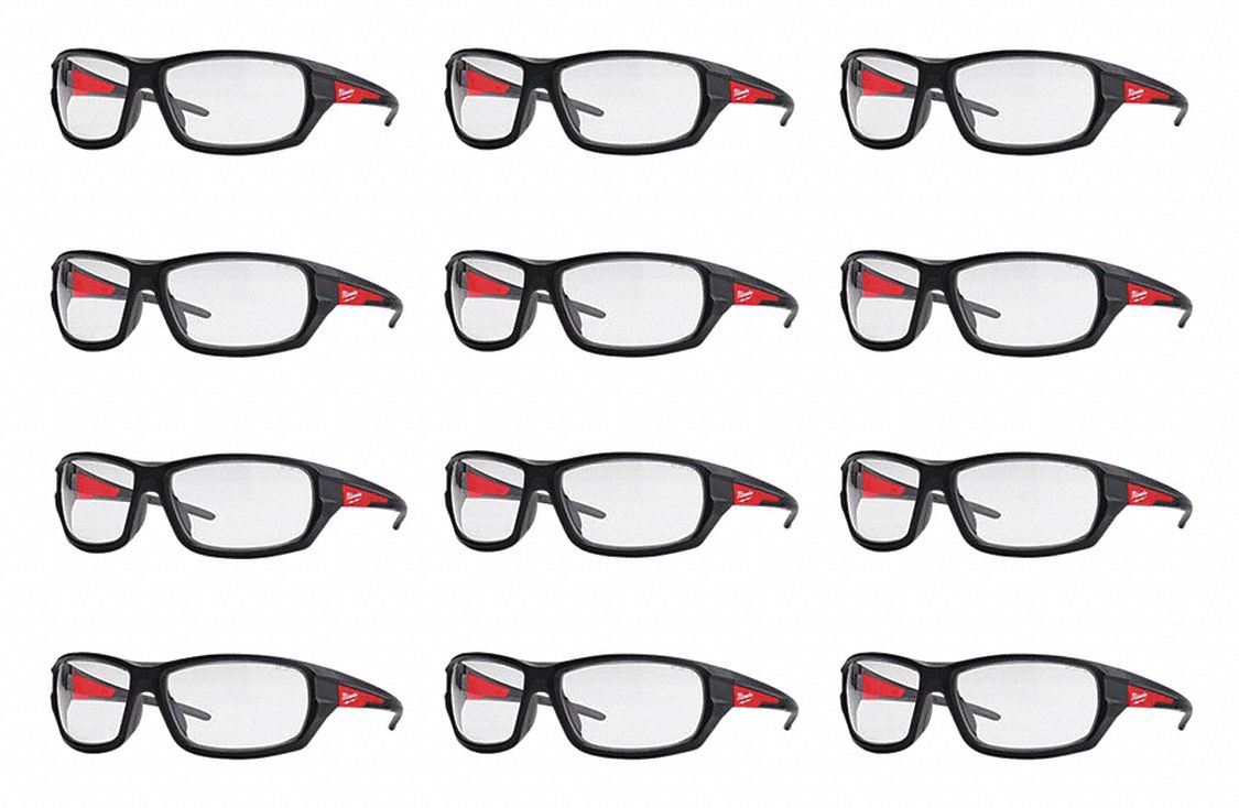 Safety Glasses, 12 pk, Clear Lens