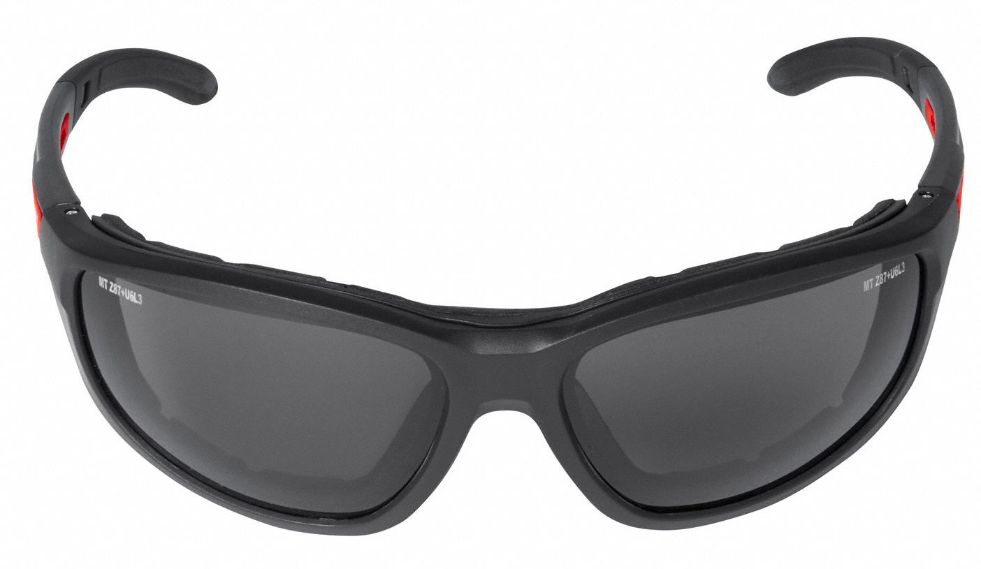 MILWAUKEE ImpactResistant Safety Glasses , Smoke Lens Color 349EX2