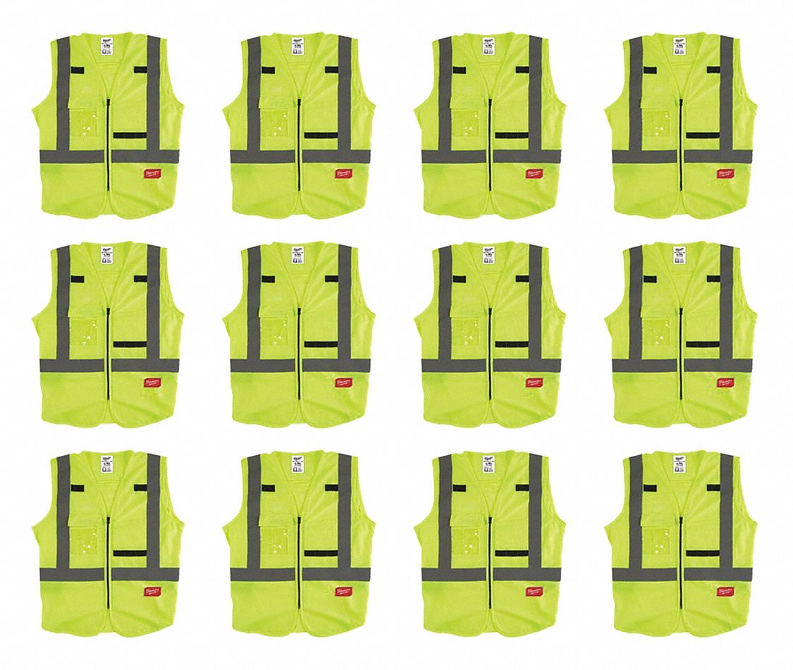 High Visibility Vest, 12 pk, L/XL