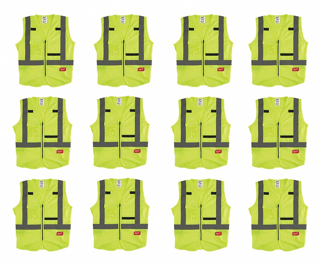 High Visibility Vest, 12 pk, L/XL