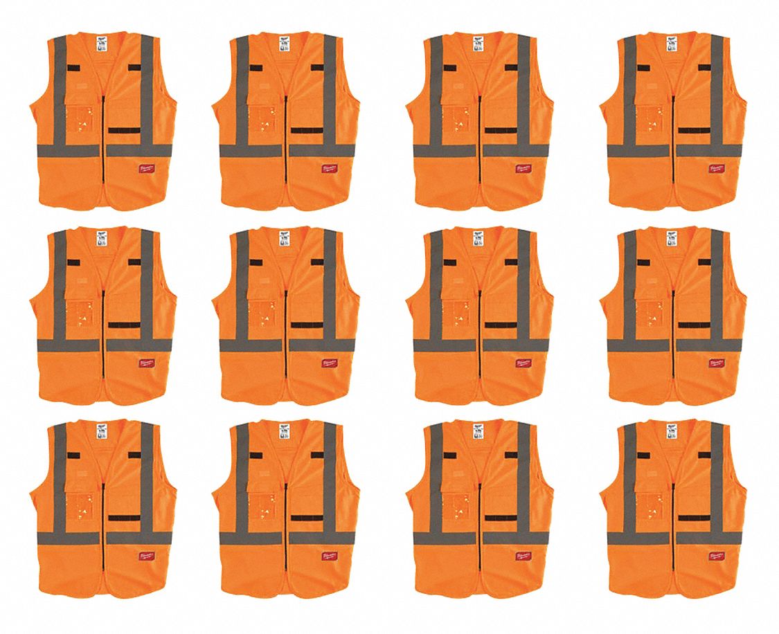 High Visibility Vest, 12 pk, L/XL
