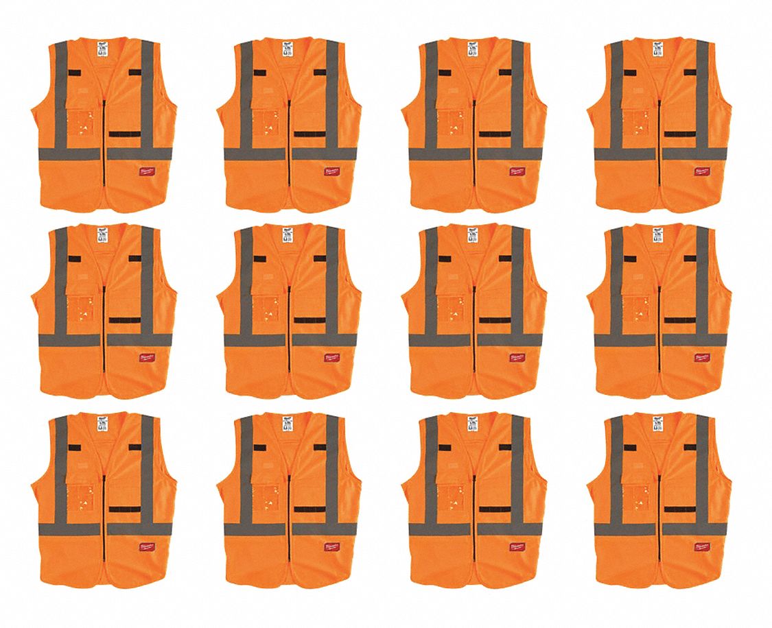 High Visibility Vest, 12 pk, L/XL