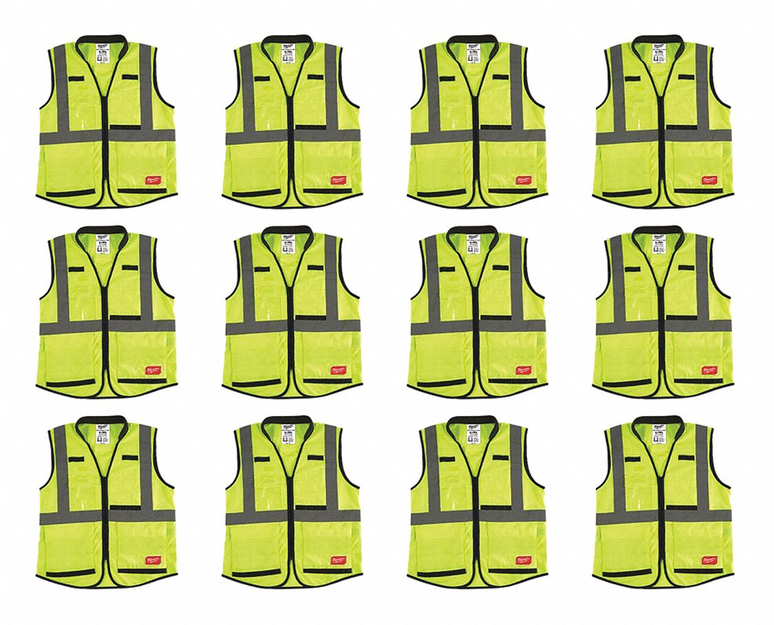 High Visibility Vest, 12 pk, S/M