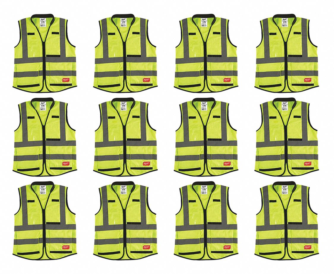 High Visibility Vest, 12 pk, L/XL