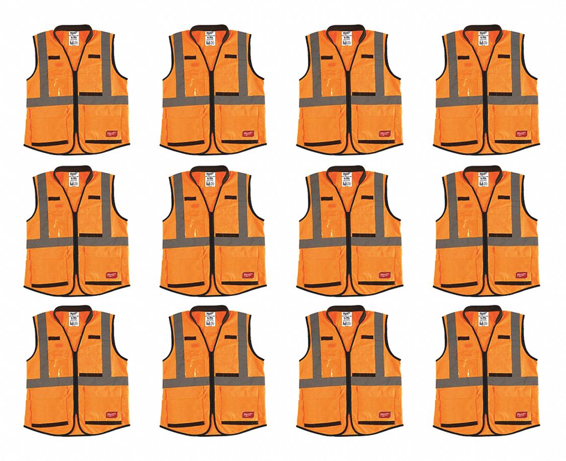 High Visibility Vest, 12 pk, S/M