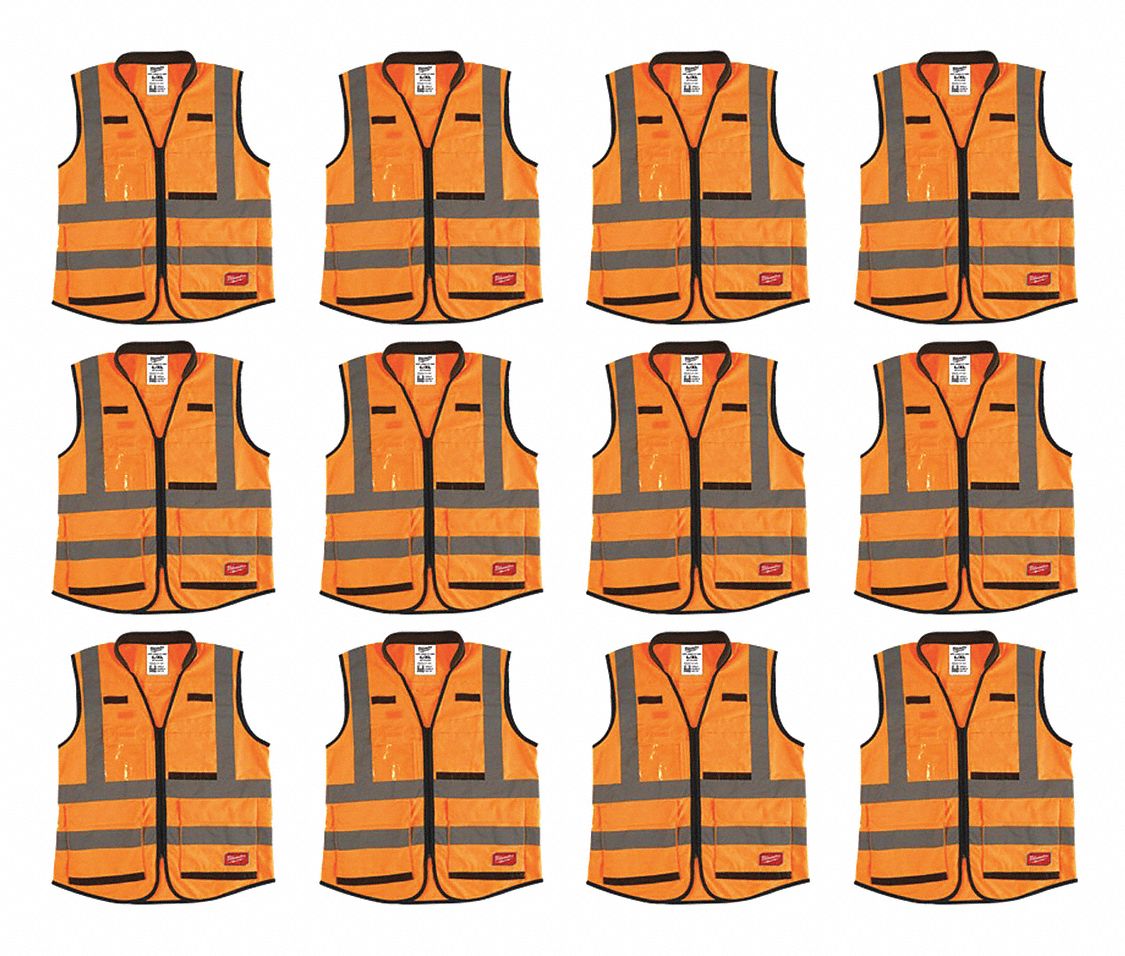 High Visibility Vest, 12 pk, L/XL