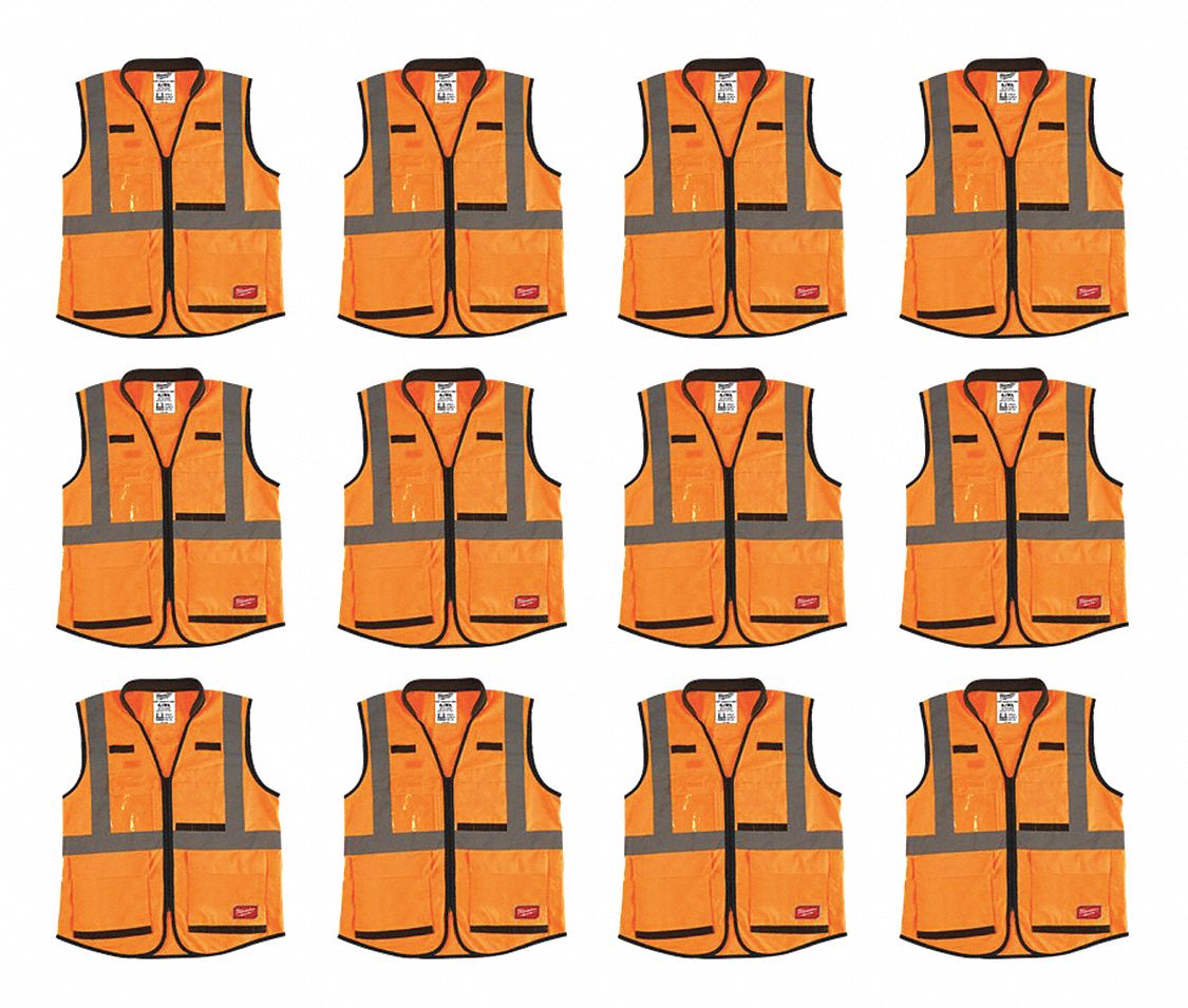 High Visibility Vest, 12 pk, L/XL
