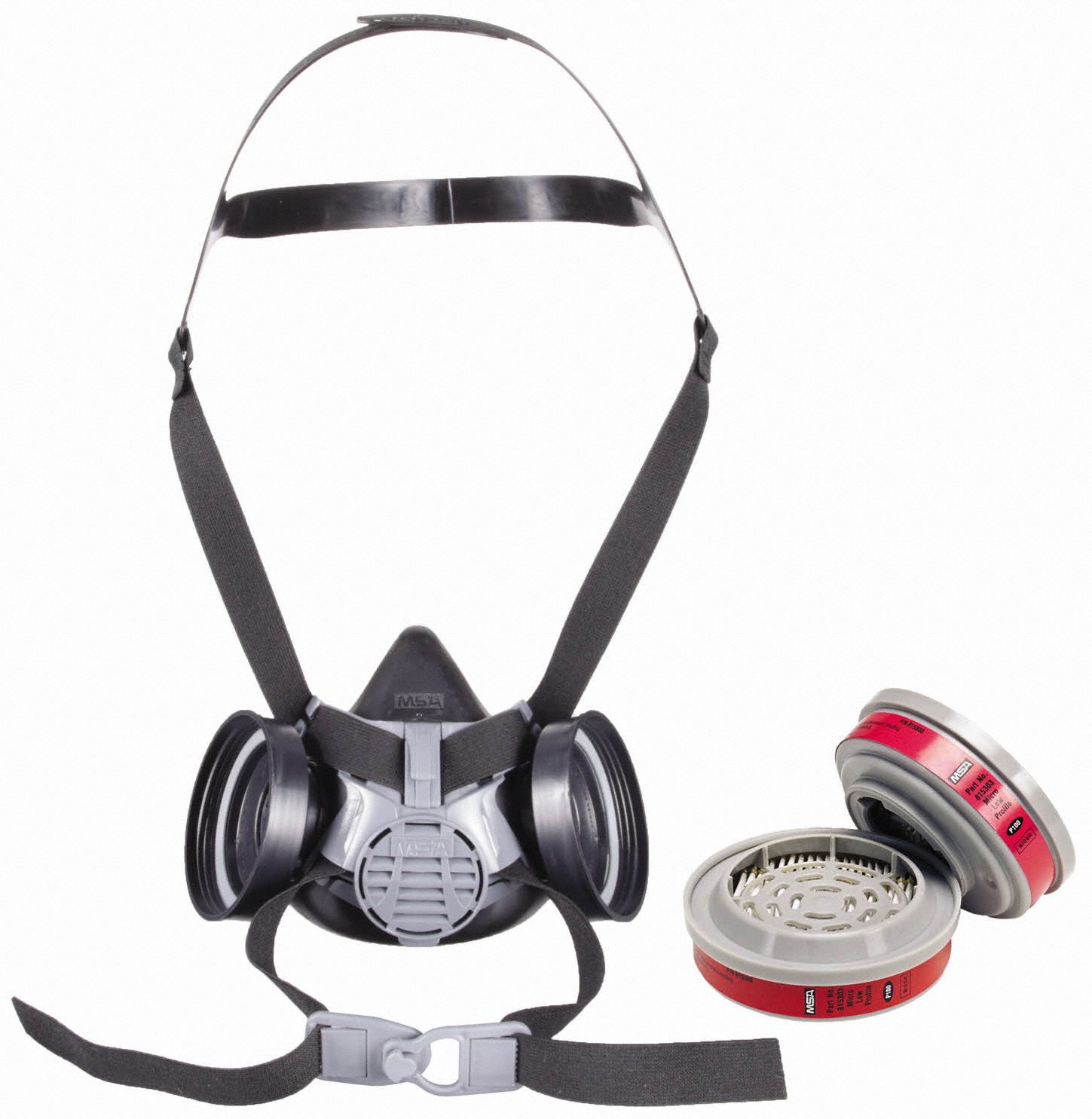 Half Mask Respirator Kit: 2 Cartridges Included, (2) P100 Filter, Silicone, S Mask Size