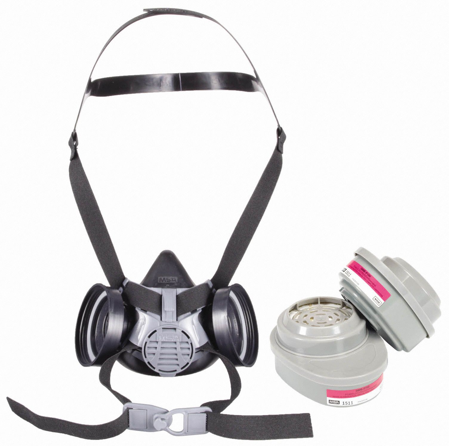 Half Mask Respirator Kit: 2 Cartridges Included, Silicone, S Mask Size