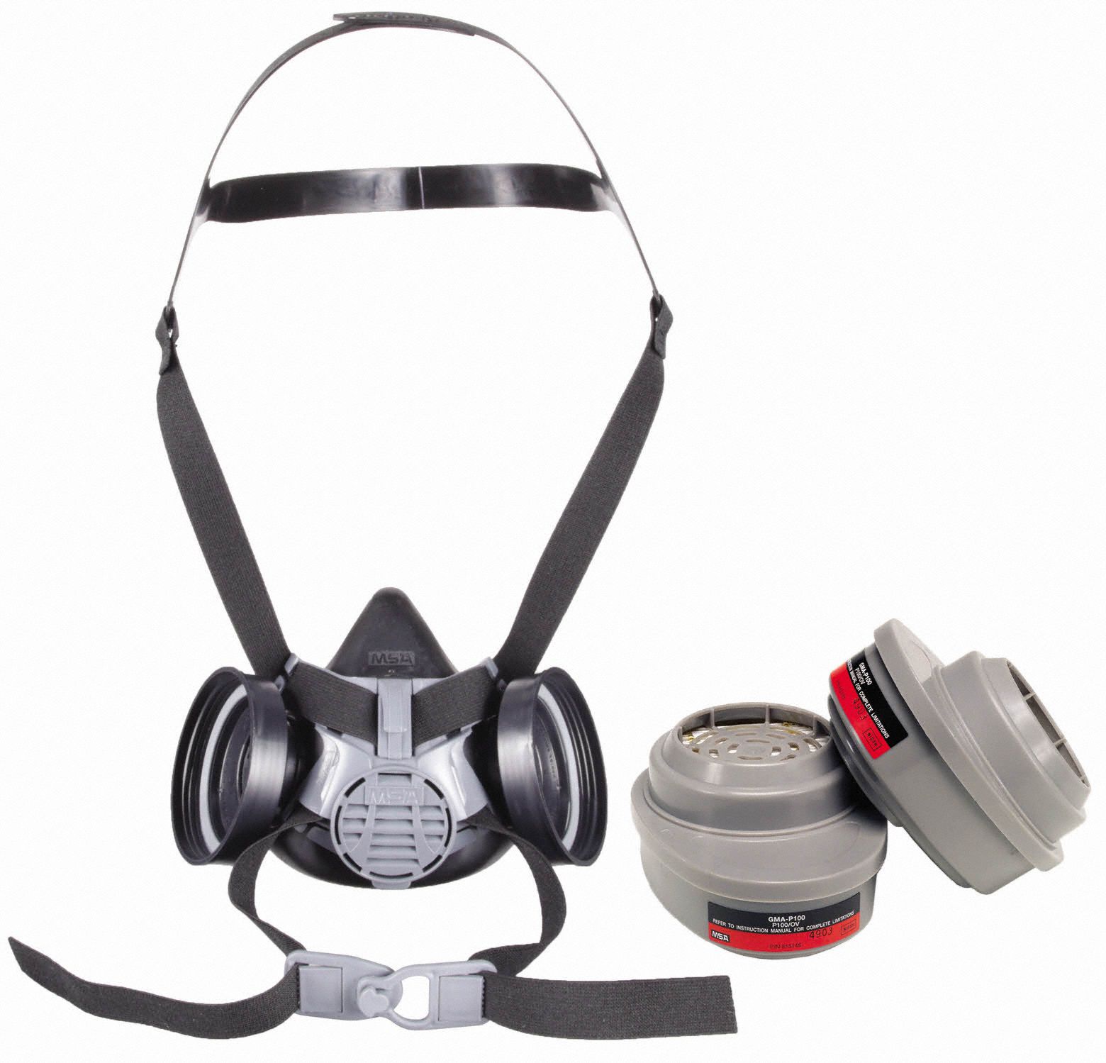 Half Mask Respirator Kit: 2 Cartridges Included, (2) Organic Vapor (OV), P100 Combo Cartridge