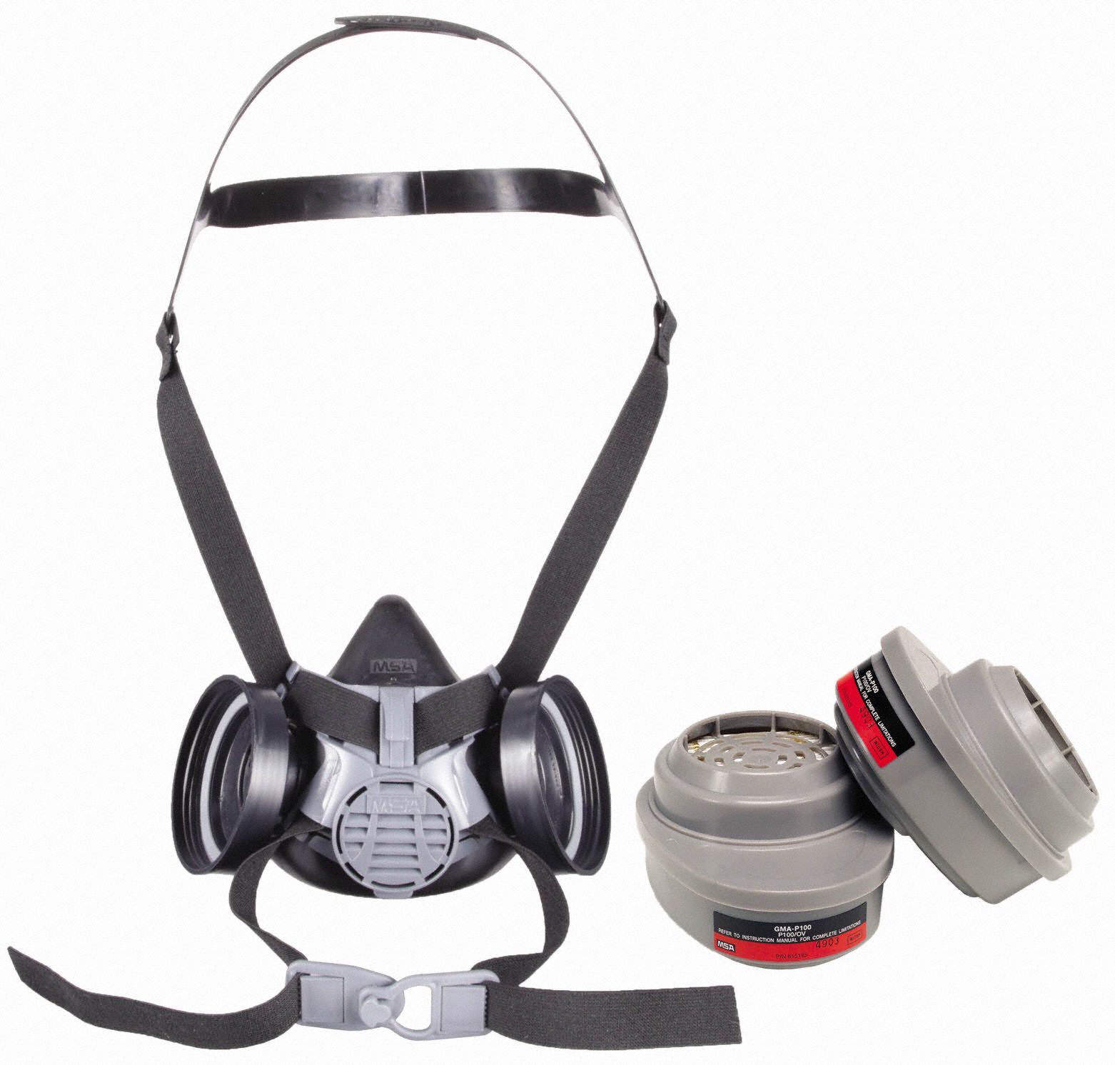 Half Mask Respirator Kit: 2 Cartridges Included, (2) Organic Vapor (OV), P100 Combo Cartridge