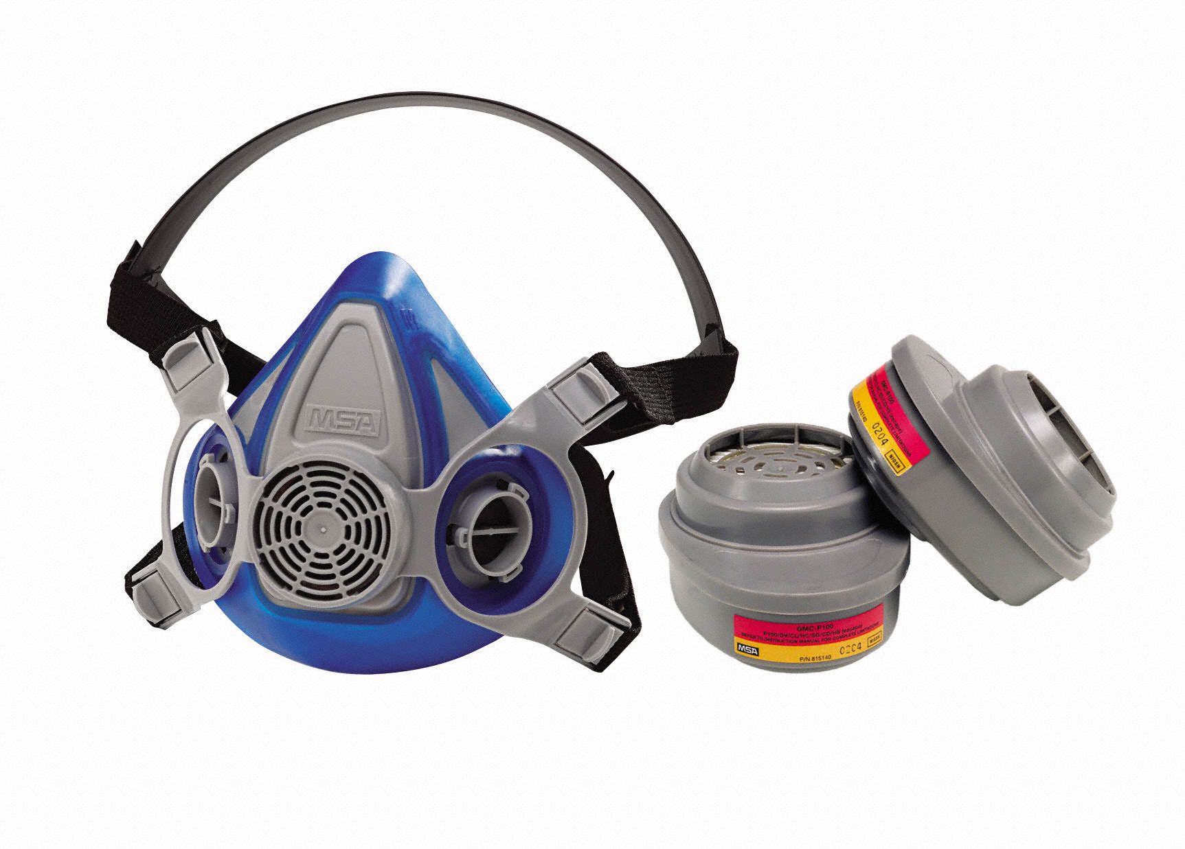 MSA, 2 Cartridges Included, Thermoplastic Rubber, Half Mask Respirator ...