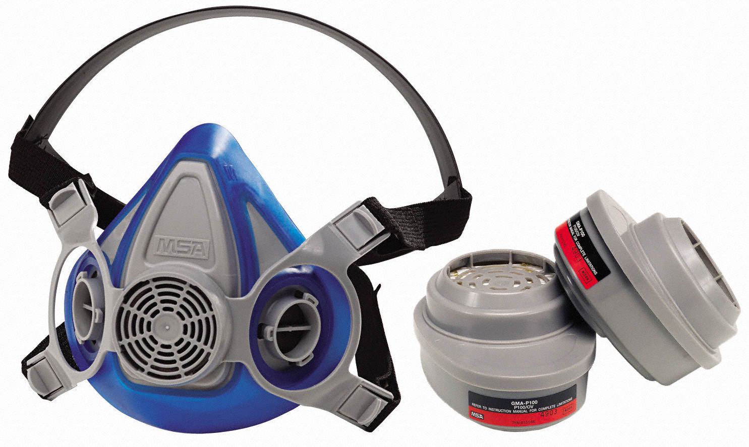 Half Mask Respirator Kit: 2 Cartridges Included, (2) Organic Vapor (OV), P100 Combo Cartridge