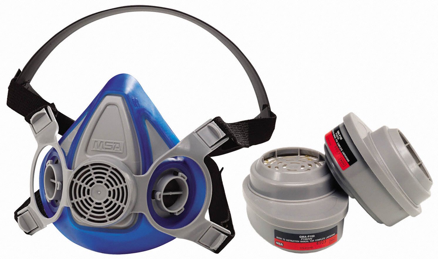 Half Mask Respirator Kit: 2 Cartridges Included, (2) Organic Vapor (OV), P100 Combo Cartridge