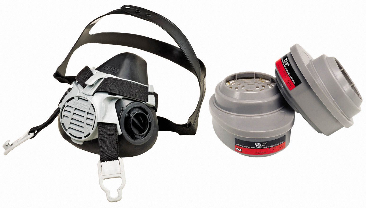 Half Mask Respirator Kit: 2 Cartridges Included, (2) Organic Vapor (OV), P100 Combo Cartridge