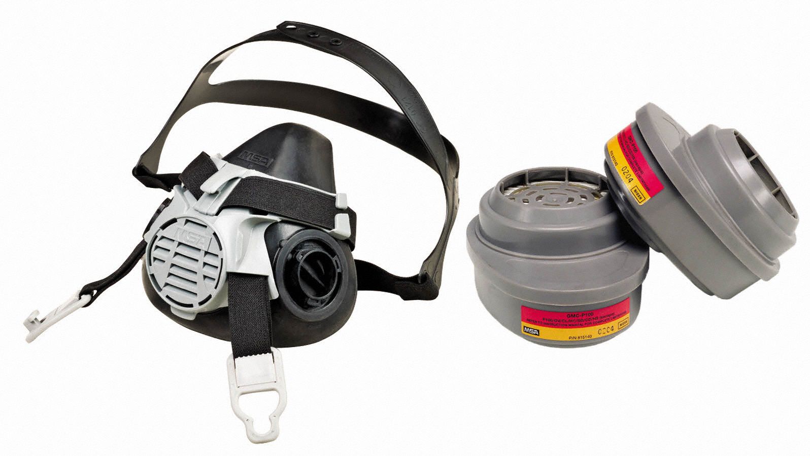 Half Mask Respirator Kit: 2 Cartridges Included, Silicone, S Mask Size