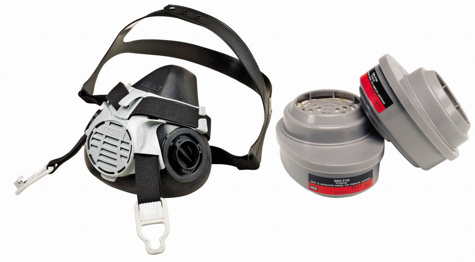 Half Mask Respirator Kit: 2 Cartridges Included, (2) Organic Vapor (OV), P100 Combo Cartridge