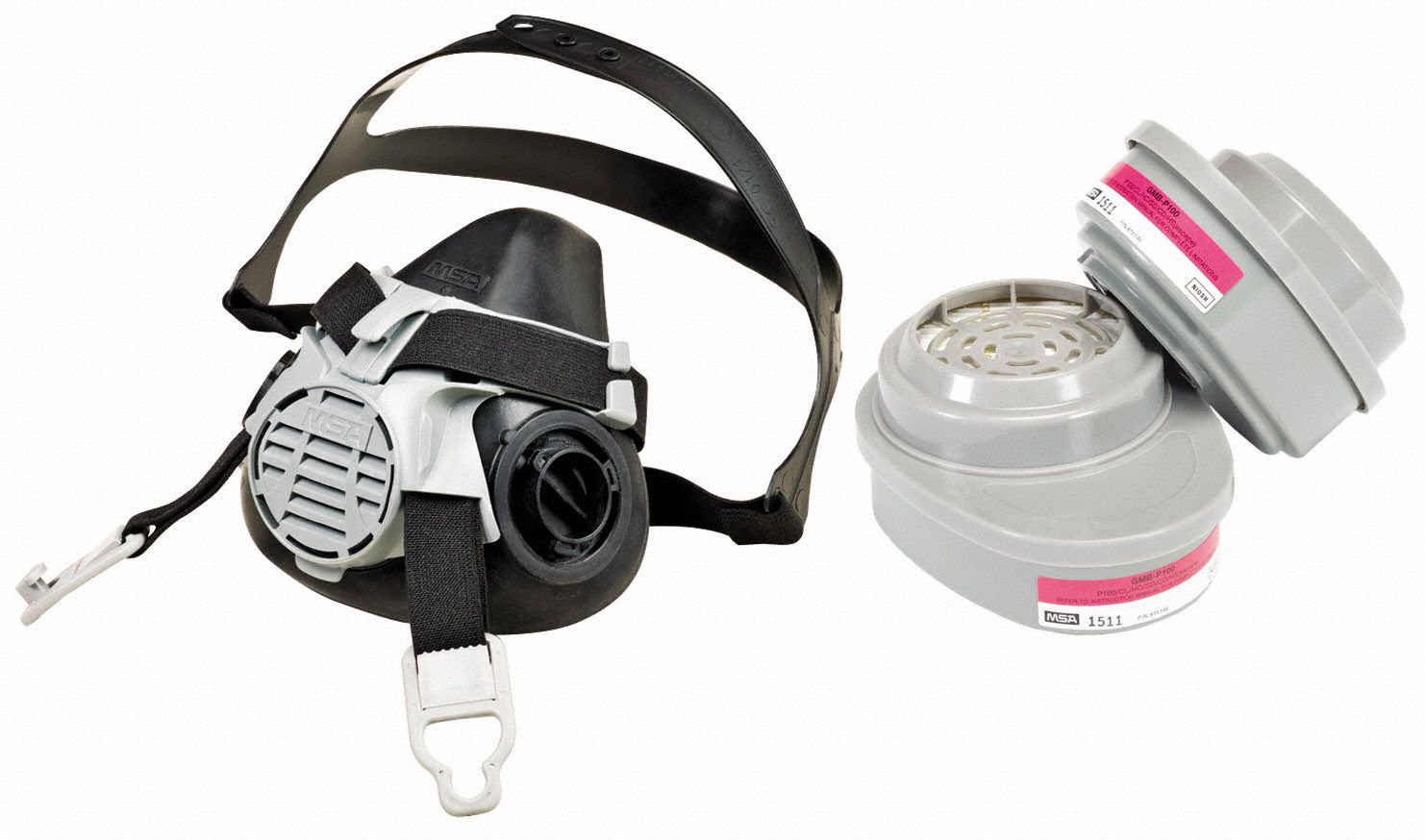 MSA, 2 Cartridges Included, Silicone, Half Mask Respirator Kit - 349KC1 ...