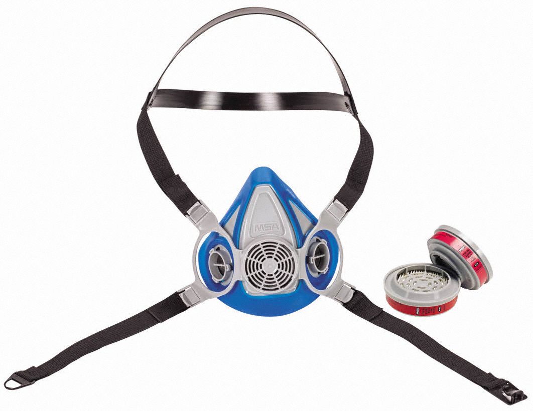 Half Mask Respirator Kit: 2 Cartridges Included, (2) P100 Filter, Thermoplastic Rubber