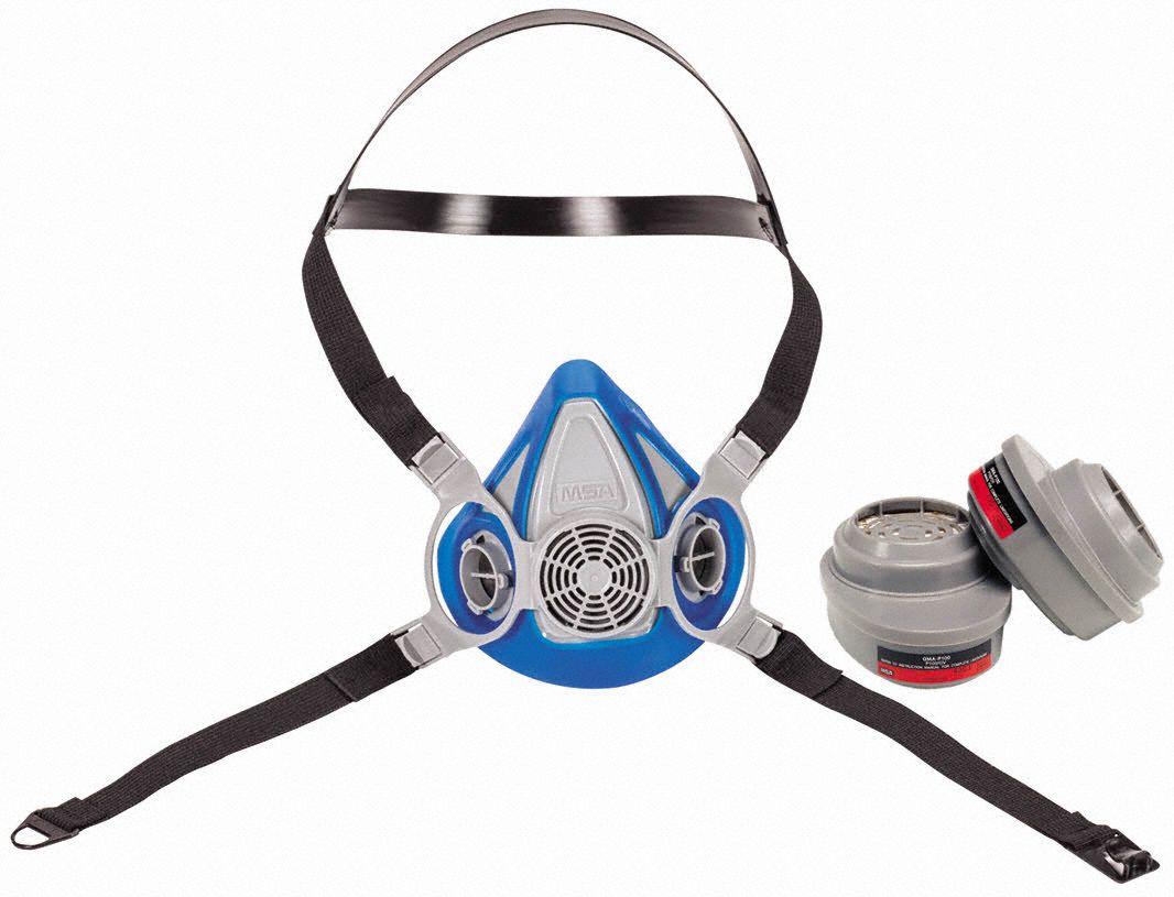 Half Mask Respirator Kit: 2 Cartridges Included, (2) Organic Vapor (OV), P100 Combo Cartridge