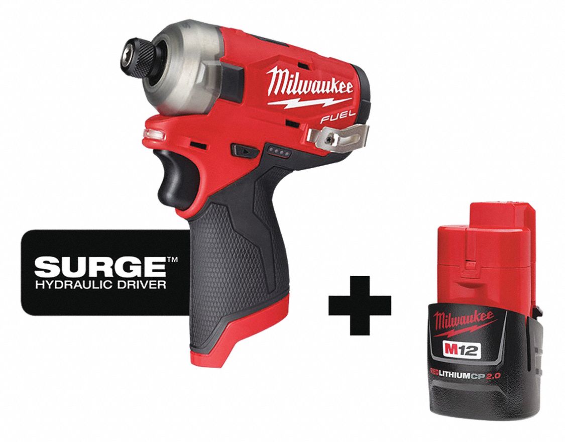 MILWAUKEE Cordless, Impact Driver, 1/4 in, 12V DC, 450 inlb Max