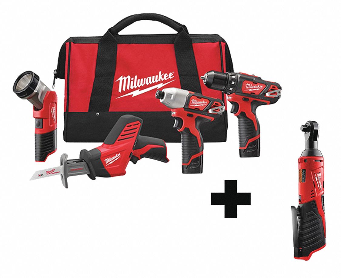 MILWAUKEE, 12 V Volt, 4 Tools, Cordless Combination Kit 349VG12498