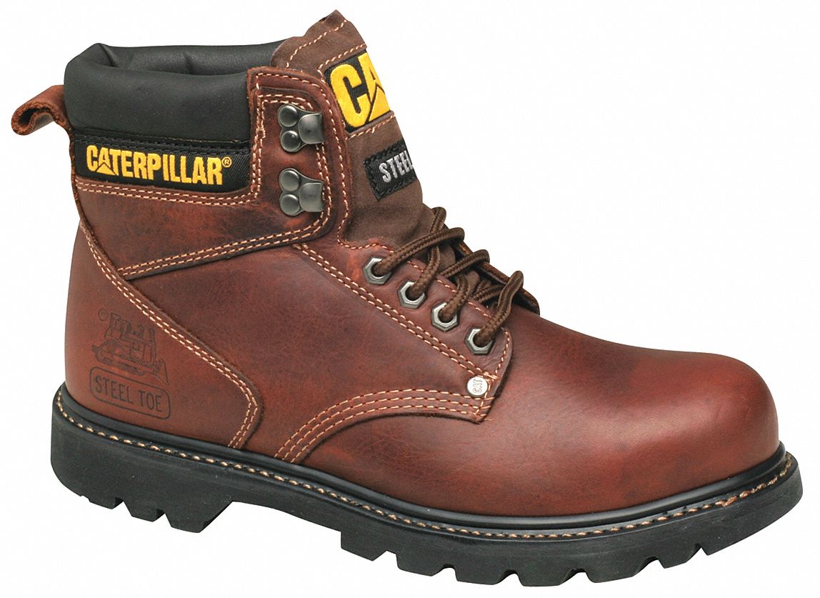 CAT Work Boots, Leather, 6In, Tan, 7W, PR - 34A090|P72365 7.0W - Grainger
