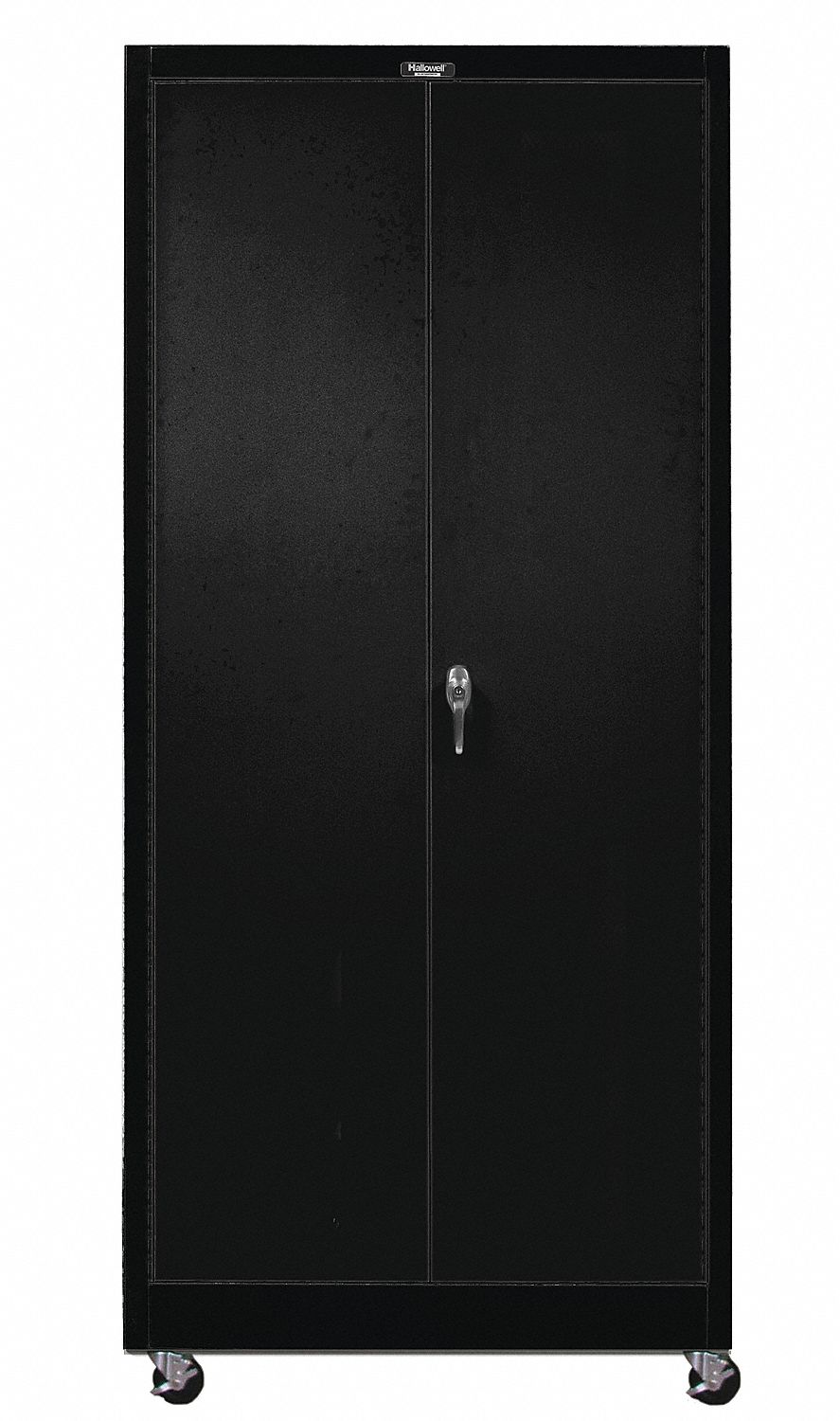 STORAGE CABINET, CASTERS, 48 X 24 X 78 IN, SWING, KEYED, 4 SHELVES, ADJUSTABLE, BLACK