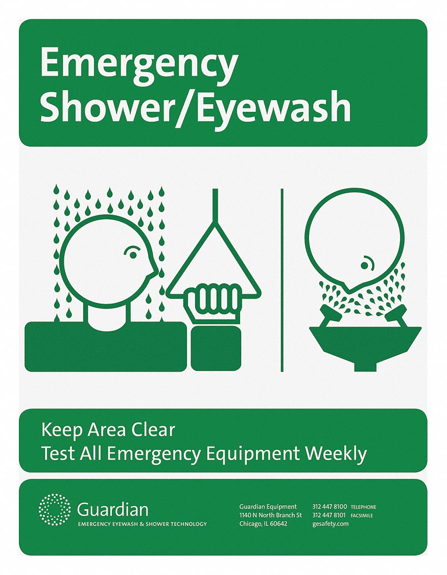 Emergency Shower And Eyewash Station Sign Skt Zst Tarnow Pl