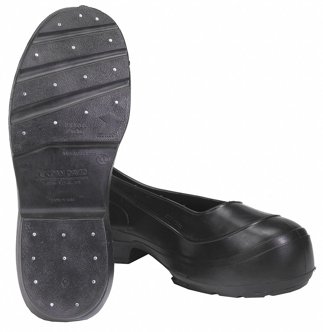 UNISEX STUDDED BOOTS, M, SZ 6 TO 7/8 TO 9, TUNGSTEN CARBIDE/PVC, BLK, 4 IN H, NON-CSA