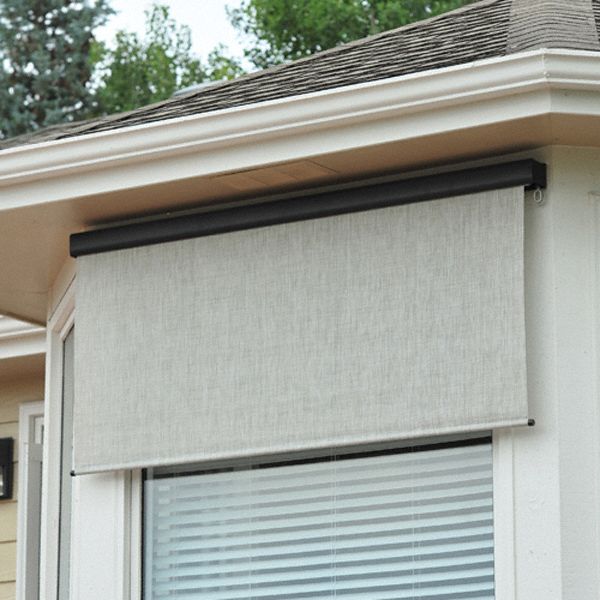 KEYSTONE FABRICS Exterior Sun Shade: Pole and Crank, 96 in Fabric Drop ...