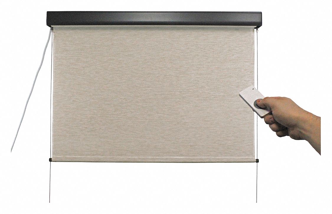 Exterior Sun Shade: Maui, 120 in Valence Wd, Motor with Remote Control, Right