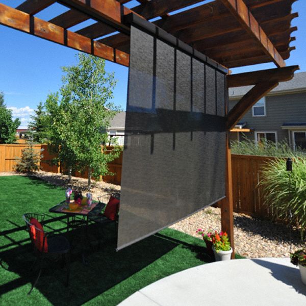 KEYSTONE FABRICS Exterior Sun Shade, Wall, Ceiling, Motor with Remote