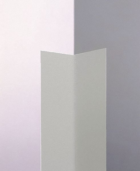 Corner Guard: PVC, Silver Gray, For 135° Angle, 1.5 in Leg Wd, 4 ft Overall Ht