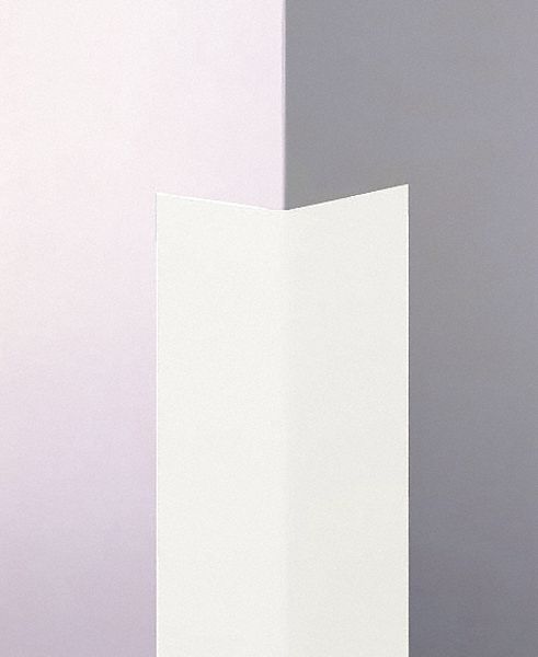 Corner Guard: PVC, Linen White, For 135° Angle, 1.5 in Leg Wd, 4 ft Overall Ht