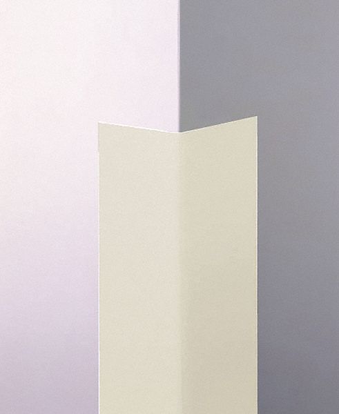 Corner Guard: PVC, Eggshell, For 135° Angle, 1.5 in Leg Wd, 4 ft Overall Ht
