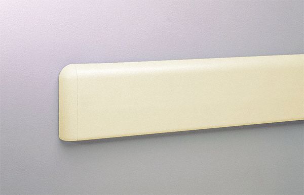 Wall Guard: WG-4, PETG, Ivory, 4 in Overall Ht, 12 ft Overall Lg