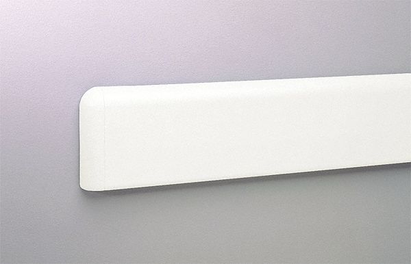 Wall Guard: WG-4, PETG, Linen White, 4 in Overall Ht, 12 ft Overall Lg