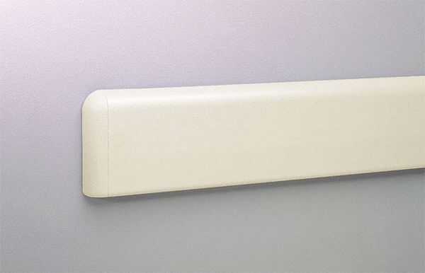 Wall Guard: WG-4, PETG, Eggshell, 4 in Overall Ht, 12 ft Overall Lg