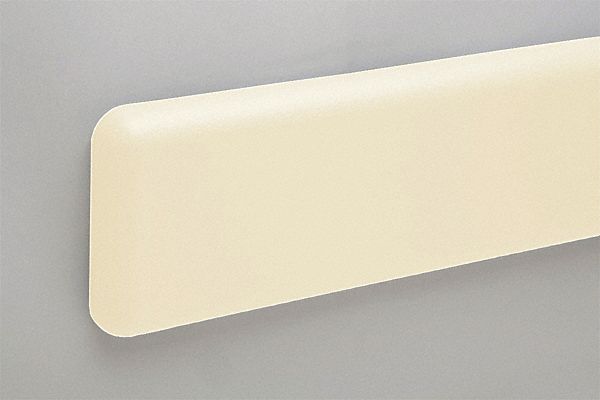 Wall Guard: WG-6C, PETG, Ivory, 6 in Overall Ht, 12 ft Overall Lg