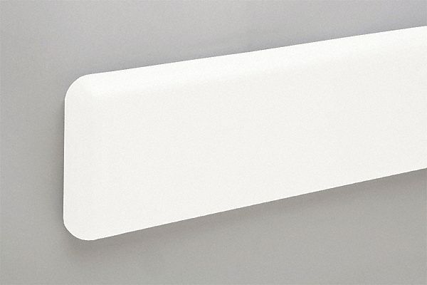 Wall Guard: WG-6C, PETG, Linen White, 6 in Overall Ht, 12 ft Overall Lg