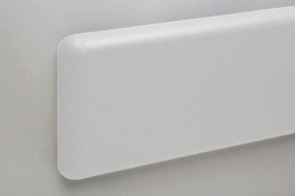 Wall Guard: WG-8, PETG, Silver Gray, 7 3/4 in Overall Ht, 12 ft Overall Lg