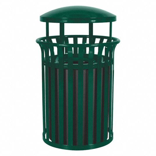 Tough Guy 22 gal. Plastic Round Trash Can, Gray 4PGR7